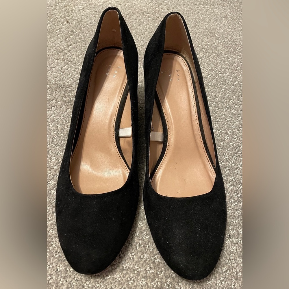 A New Day Dot Round Toe Black Wedge Heels - Picture 5 of 11